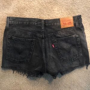 Levi’s washed black denim shorts